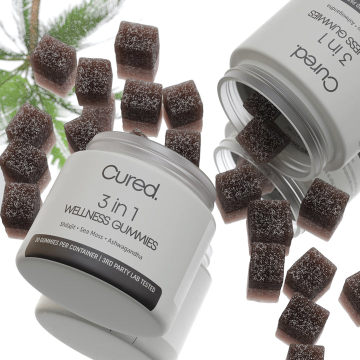 CURED 3-in-1 wellness gummies.